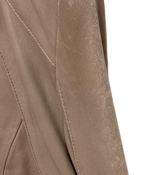 COLE HAAN（コールハーン）COLE HAAN (コールハーン) ジップ フロント レザー ジャケット ベージュ サイズ:Lの古着・服飾アイテム