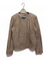 COLE HAAN（コールハーン）の古着「ジップ フロント レザー ジャケット」｜ベージュ