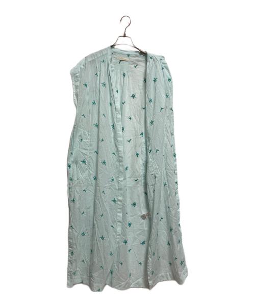 ne quittez pas（ヌキテパ）ne quittez pas (ヌキテパ) Cotton Voile Dot Leaf Embroidery Shirts Dress ブルー サイズ:-の古着・服飾アイテム