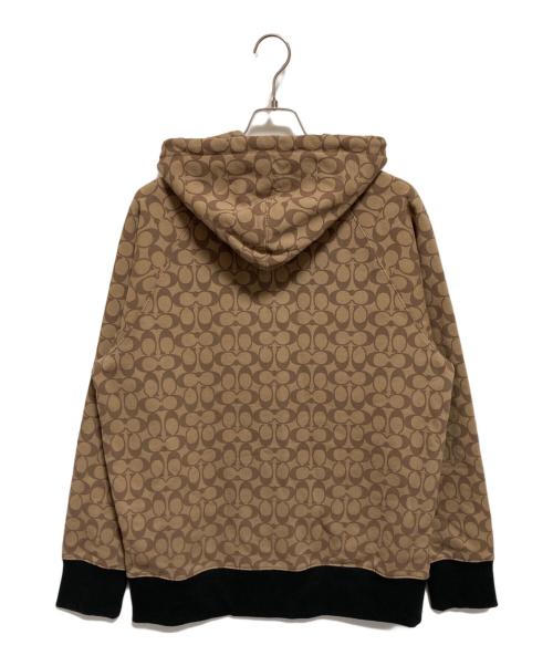 COACH（コーチ）COACH (コーチ) シグネチャー ジップ フーディー ベージュ サイズ:Mの古着・服飾アイテム