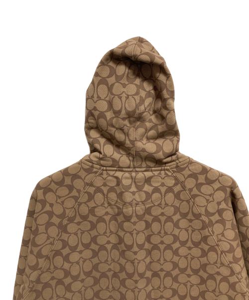 COACH（コーチ）COACH (コーチ) シグネチャー ジップ フーディー ベージュ サイズ:Mの古着・服飾アイテム