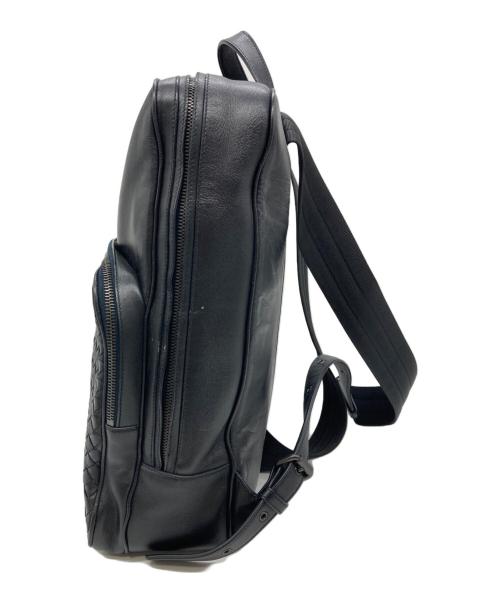 BOTTEGA VENETA（ボッテガベネタ）BOTTEGA VENETA (ボッテガベネタ) イントレチャートバックパック ブラックの古着・服飾アイテム