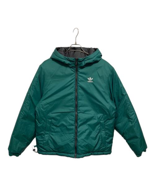 adidas（アディダス）adidas (アディダス) リバーシブルダウンジャケット ブラック×グリーン サイズ:Mの古着・服飾アイテム