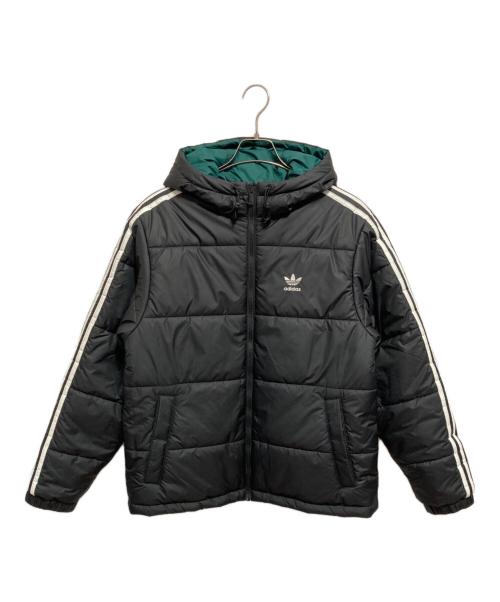 adidas（アディダス）adidas (アディダス) リバーシブルダウンジャケット ブラック×グリーン サイズ:Mの古着・服飾アイテム