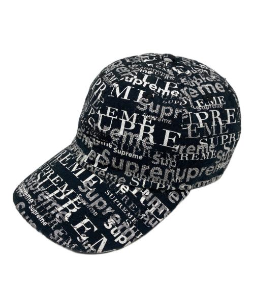 SUPREME（シュプリーム）Supreme (シュプリーム) 20FW Logo Pattern 6-Panel cap ブラックの古着・服飾アイテム