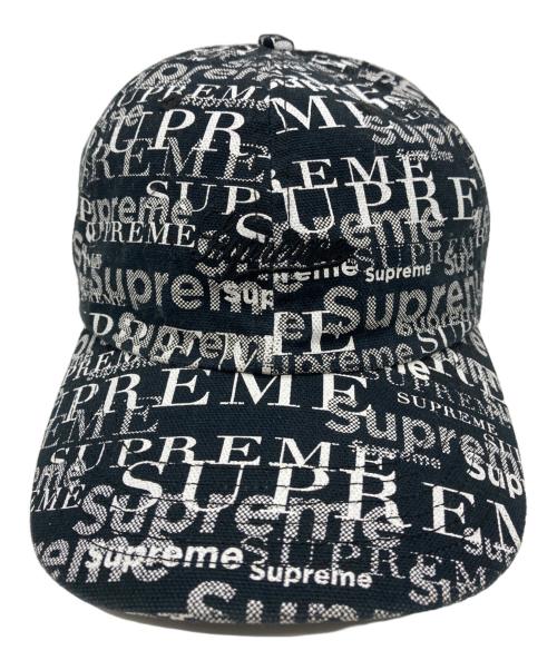 SUPREME（シュプリーム）Supreme (シュプリーム) 20FW Logo Pattern 6-Panel cap ブラックの古着・服飾アイテム