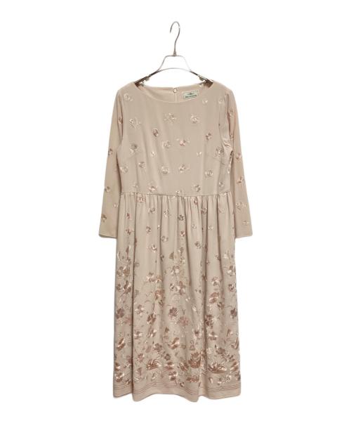 GRACE CONTINENTAL（グレースコンチネンタル）GRACE CONTINENTAL (グレースコンチネンタル) サラサフラワー刺繍ワンピース ベージュ サイズ:36の古着・服飾アイテム