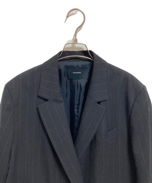 FRAMeWORK（フレームワーク）FRAMeWORK (フレームワーク) ウールダブルブレストジャケット ネイビー サイズ:38の古着・服飾アイテム