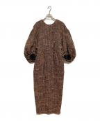 AKTEアクテ）の古着「ツイードワンピース」｜オレンジ