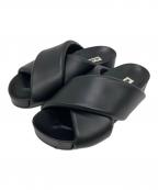 JIL SANDERジルサンダー）の古着「パテッドレザーサンダル」｜ブラック