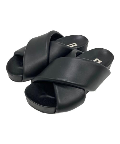 JIL SANDER（ジルサンダー）JIL SANDER (ジルサンダー) パテッドレザーサンダル ブラック サイズ:37の古着・服飾アイテム