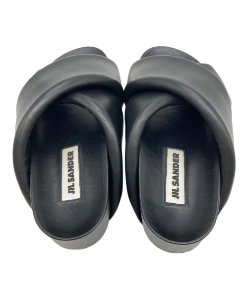 JIL SANDER（ジルサンダー）JIL SANDER (ジルサンダー) パテッドレザーサンダル ブラック サイズ:37の古着・服飾アイテム
