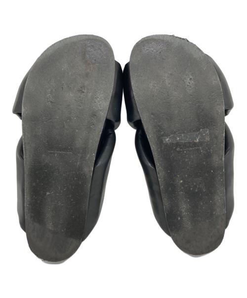 JIL SANDER（ジルサンダー）JIL SANDER (ジルサンダー) パテッドレザーサンダル ブラック サイズ:37の古着・服飾アイテム