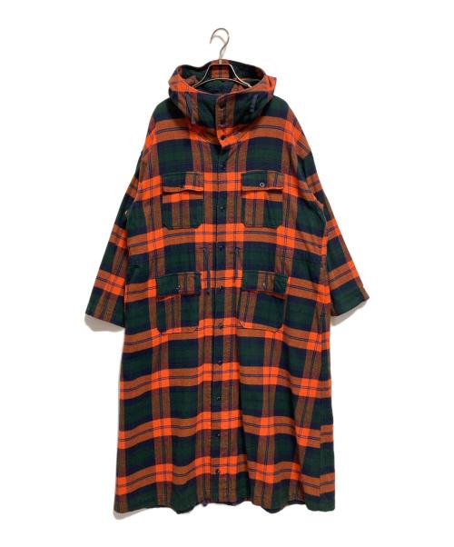 Engineered Garments（エンジニアド ガーメンツ）Engineered Garments (エンジニアドガーメンツ) Cagoule Dress コート オレンジ×グリーン サイズ:SIZE 1の古着・服飾アイテム