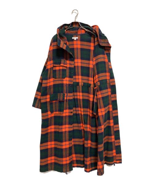 Engineered Garments（エンジニアド ガーメンツ）Engineered Garments (エンジニアドガーメンツ) Cagoule Dress コート オレンジ×グリーン サイズ:SIZE 1の古着・服飾アイテム