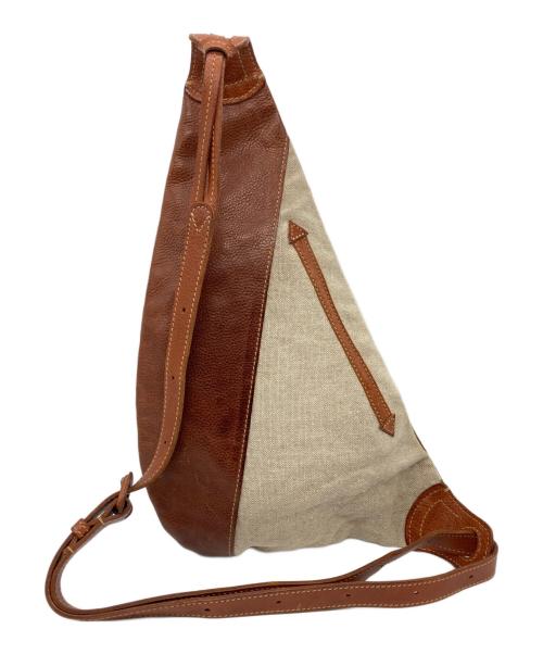 genten（ゲンテン）genten (ゲンテン) スリングバッグ アイボリー×ブラウンの古着・服飾アイテム