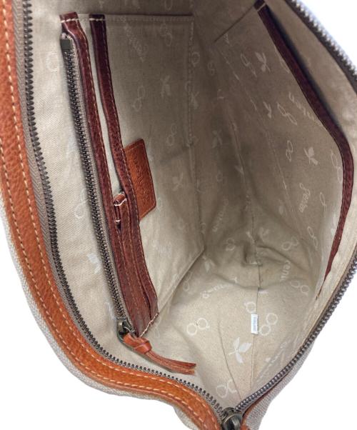 genten（ゲンテン）genten (ゲンテン) スリングバッグ アイボリー×ブラウンの古着・服飾アイテム