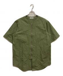 JIL SANDER（ジルサンダー）の古着「ノーカラージップシャツ」｜グリーン