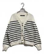 FRAMeWORKフレームワーク）の古着「HTコットン接結カーディガン」｜ホワイト×ネイビー