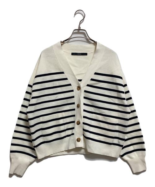 FRAMeWORK（フレームワーク）FRAMeWORK (フレームワーク) HTコットン接結カーディガン ホワイト×ネイビー サイズ:なしの古着・服飾アイテム