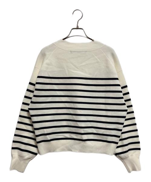 FRAMeWORK（フレームワーク）FRAMeWORK (フレームワーク) HTコットン接結カーディガン ホワイト×ネイビー サイズ:なしの古着・服飾アイテム