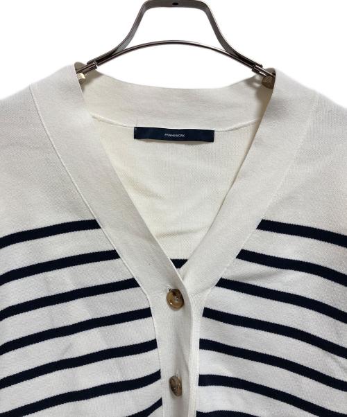 FRAMeWORK（フレームワーク）FRAMeWORK (フレームワーク) HTコットン接結カーディガン ホワイト×ネイビー サイズ:なしの古着・服飾アイテム