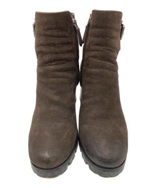PRADA（プラダ）PRADA (プラダ) スウェードレザーヒールブーツ ブラウン サイズ:SIZE 36 1/2の古着・服飾アイテム