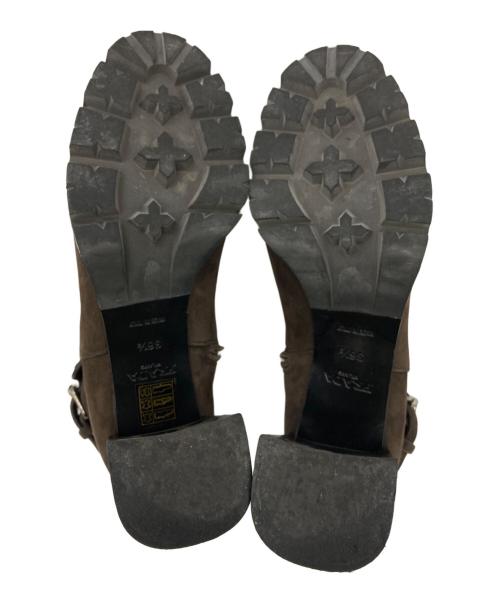 PRADA（プラダ）PRADA (プラダ) スウェードレザーヒールブーツ ブラウン サイズ:SIZE 36 1/2の古着・服飾アイテム