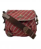 BURBERRY BLUE LABELバーバリーロンドンブルーレーベル）の古着「ノバチェック2WAYショルダーバッグ」｜レッド