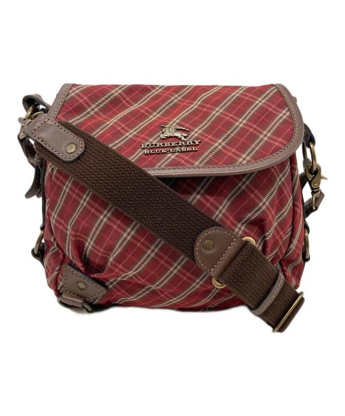 BURBERRY BLUE LABEL（バーバリーロンドンブルーレーベル）BURBERRY BLUE LABEL (バーバリーロンドンブルーレーベル) ノバチェック2WAYショルダーバッグ レッドの古着・服飾アイテム