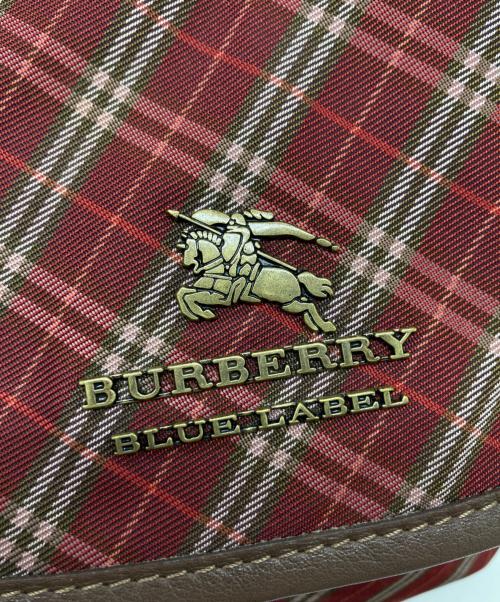 BURBERRY BLUE LABEL（バーバリーロンドンブルーレーベル）BURBERRY BLUE LABEL (バーバリーロンドンブルーレーベル) ノバチェック2WAYショルダーバッグ レッドの古着・服飾アイテム