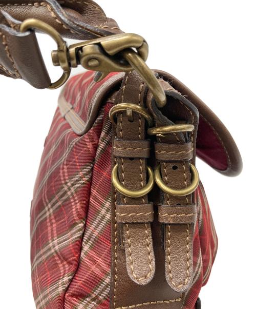 BURBERRY BLUE LABEL（バーバリーロンドンブルーレーベル）BURBERRY BLUE LABEL (バーバリーロンドンブルーレーベル) ノバチェック2WAYショルダーバッグ レッドの古着・服飾アイテム