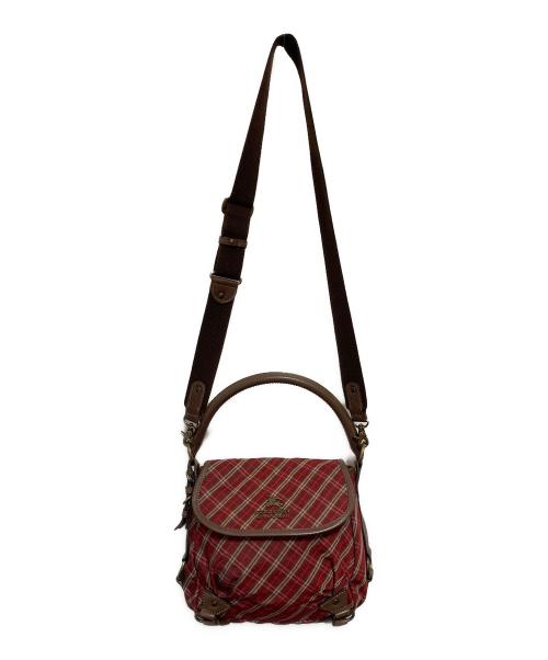 BURBERRY BLUE LABEL（バーバリーロンドンブルーレーベル）BURBERRY BLUE LABEL (バーバリーロンドンブルーレーベル) ノバチェック2WAYショルダーバッグ レッドの古着・服飾アイテム
