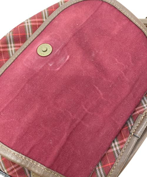 BURBERRY BLUE LABEL（バーバリーロンドンブルーレーベル）BURBERRY BLUE LABEL (バーバリーロンドンブルーレーベル) ノバチェック2WAYショルダーバッグ レッドの古着・服飾アイテム