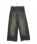 ANDER HUNKアンダーハンク）の古着「ワイドデニムパンツ」｜ブラック
