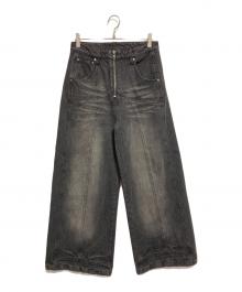 ANDER HUNK（アンダーハンク）の古着「ワイドデニムパンツ」｜ブラック