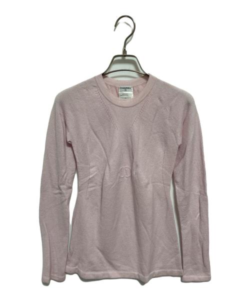 CHANEL（シャネル）CHANEL (シャネル) ココマークカシミヤ混ニット ピンク サイズ:SIZE 38の古着・服飾アイテム