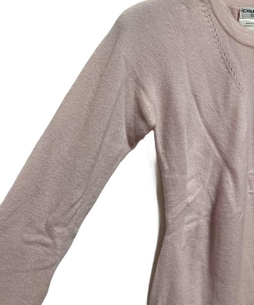 CHANEL（シャネル）CHANEL (シャネル) ココマークカシミヤ混ニット ピンク サイズ:SIZE 38の古着・服飾アイテム