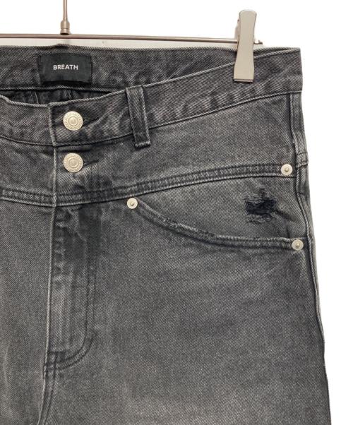 BREATH（ブレス）BREATH (ブレス) ダメージ加工デニムワイドパンツ ブラック サイズ:Lの古着・服飾アイテム