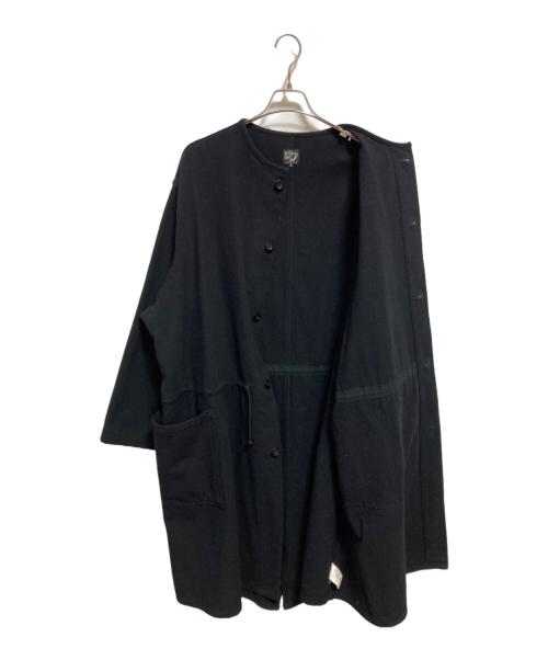 orSlow（オアスロウ）orSlow (オアスロウ) メルトンノーカラーヘリンボーンコート ブラック サイズ:3の古着・服飾アイテム