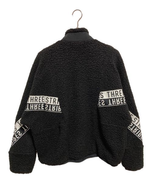 adidas（アディダス）adidas (アディダス) ビッグシルエット ボアジャケット ブラック サイズ:Lの古着・服飾アイテム