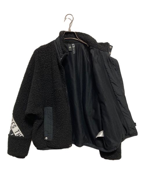 adidas（アディダス）adidas (アディダス) ビッグシルエット ボアジャケット ブラック サイズ:Lの古着・服飾アイテム