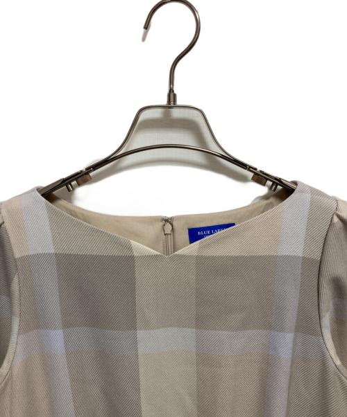 BLUE LABEL CRESTBRIDGE（ブルーレーベルクレストブリッジ）BLUE LABEL CRESTBRIDGE (ブルーレーベルクレストブリッジ) チェックウールビエラワンピース ベージュ サイズ:38の古着・服飾アイテム