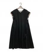 BLUE LABEL CRESTBRIDGEブルーレーベルクレストブリッジ）の古着「コンパクトクリアーポンチAラインワンピース」｜ブラック