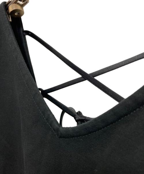 BLUE LABEL CRESTBRIDGE（ブルーレーベルクレストブリッジ）BLUE LABEL CRESTBRIDGE (ブルーレーベルクレストブリッジ) コンパクトクリアーポンチAラインワンピース ブラック サイズ:36の古着・服飾アイテム