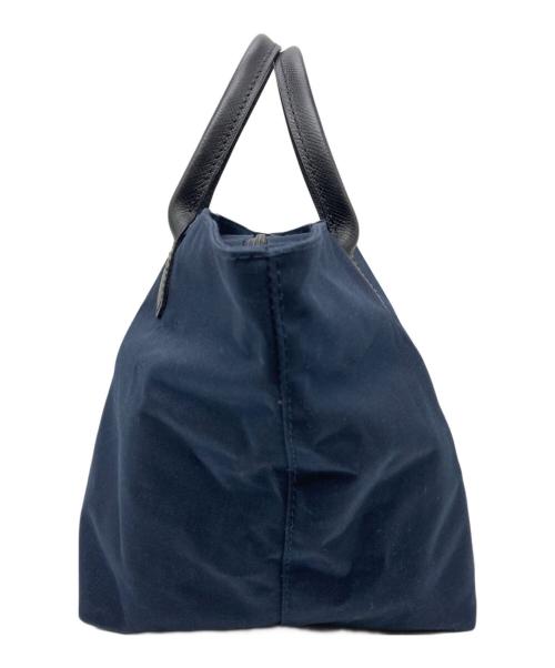 Herve Chapelier（エルベシャプリエ）Herve Chapelier (エルベシャプリエ) レザーハンドル舟型トートM ネイビーの古着・服飾アイテム