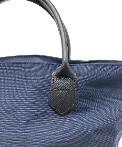 Herve Chapelier（エルベシャプリエ）Herve Chapelier (エルベシャプリエ) レザーハンドル舟型トートM ネイビーの古着・服飾アイテム