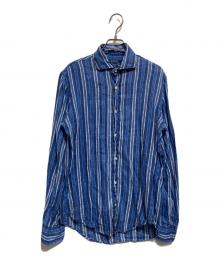 POLO RALPH LAUREN（ポロ・ラルフローレン）の古着「リネンストライプシャツ」｜ネイビー