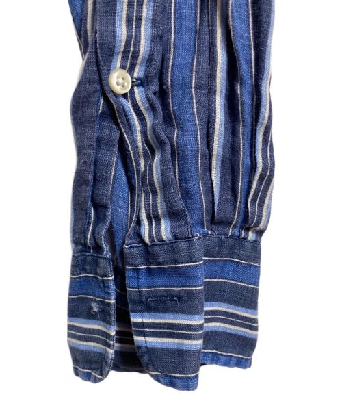 POLO RALPH LAUREN（ポロ・ラルフローレン）POLO RALPH LAUREN (ポロ・ラルフローレン) リネンストライプシャツ ネイビー サイズ:Sの古着・服飾アイテム