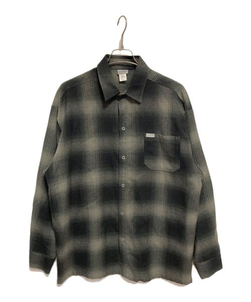 CalTop（キャルトップ）CalTop (キャルトップ) オンブレチェックシャツ ブラック サイズ:Lの古着・服飾アイテム